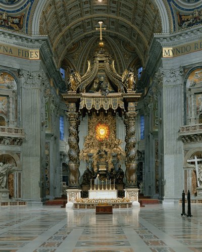 Das Baldachin, der Hochaltar und der Stuhl von St. Peter von Gian Lorenzo Bernini